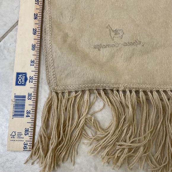 Camargo Scarf 100% Alpaca 72 x 9 inch Rectangle Fringe beige Peru - Picture 7 of 8